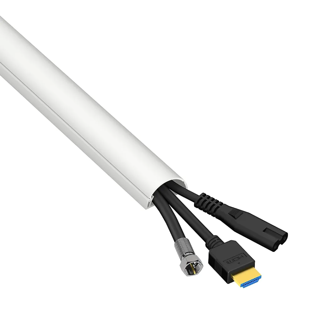 D-Line Moulure, Goulotte Et Plinthe-Kit moulure semi-circulaire 30 x 15 mm blanc avec accessoires, lot de 3
