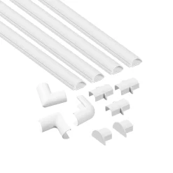 D-Line Kit moulure semi-circulaire 20 x 10 mm blanc avec accessoires, lot de 4