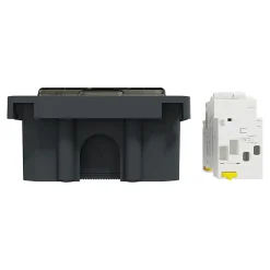 Schneider Electric Borne Recharge Voiture Électrique-Kit Mureva EVlink - Protection + Prise courant 2P+T renforcée VE IP66 IK08 Gris