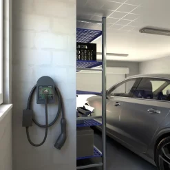Schneider Electric Borne Recharge Voiture Électrique-Kit Mureva EVlink - Protection + Prise courant 2P+T renforcée VE IP66 IK08 Gris