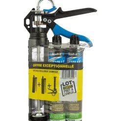 Scell-It Cheville Scellement Chimique-Kit 1 pistolet professionnel + 2 cartouches de scellement chimique polyester 280 ML