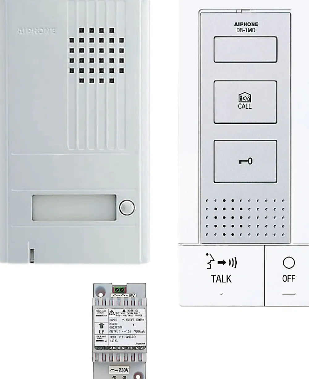 Aiphone Kit portier audio 2 fils intégral mains libres Blanc - - 118712