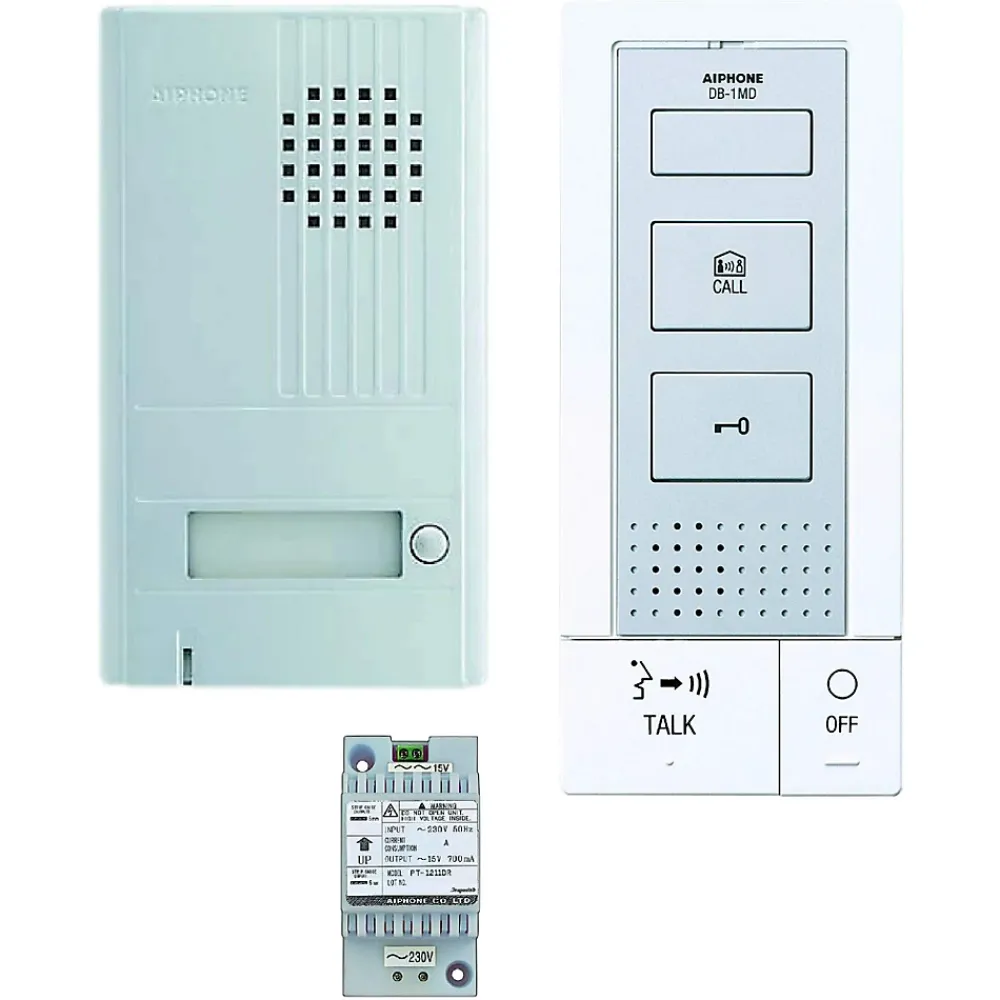 Aiphone Kit portier audio 2 fils intégral mains libres Blanc - - 118712