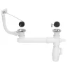 Wirquin Kit pour évier avec siphon réglable blanc 50mm, bouchon et trop-plein