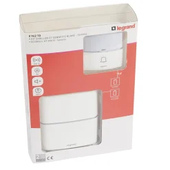 Legrand Kit Serénité carillon et sonnette sans fil 30 mélodies + MP3 alimentation par piles - blanc