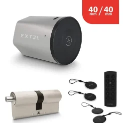 Extel Serrure Connectée-Kit Serrure Connectée Lock + cylindre 40/40 mm + clavier sans fil + 2 badges supplémentaires