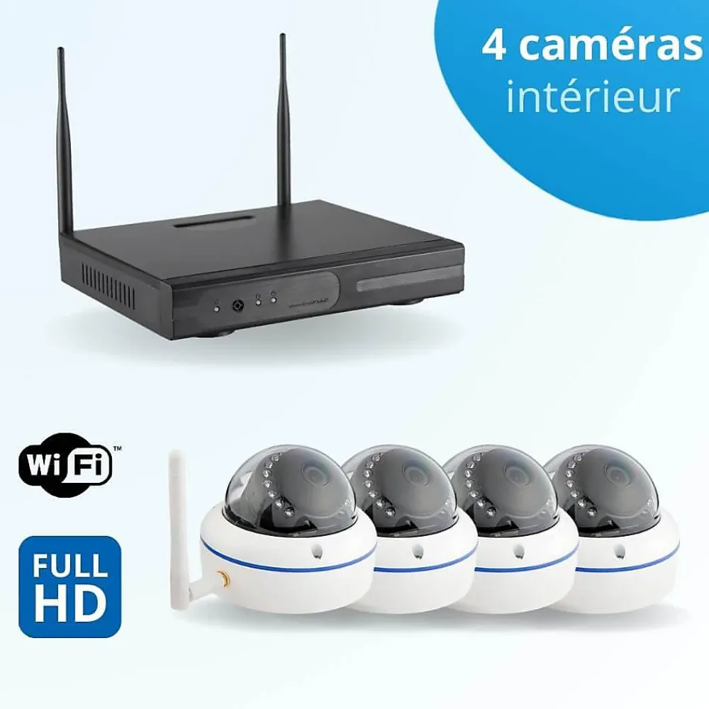 BT Security Caméra De Surveillance-Kit vidéo-surveillance wifi 4 caméras fullhd+ 3mp 2304x1296 - intérieur