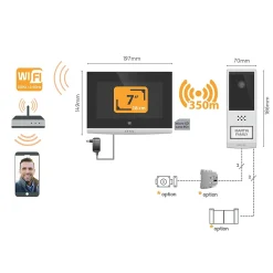Extel Visiophone-Kit Visiophone connecté et sans fil Wave 2 + 1 batterie supplémentaire -