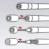 D44 Knipex 16 60 05 KOAX - Dénudeur pour câbles coaxiaux RG58 RG59 RG62, longueur 105 mm, poids 73 g