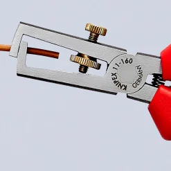 D44 KNIPEX Pince à dénuder universelle 160 mm, poignées bi-matière, tête polie, réglage moleté 11 02 160 SB