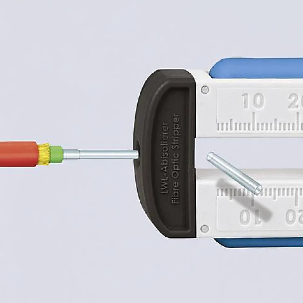 D44 Knipex 12 85 110 SB - Pince à dénuder pour câbles à fibres optiques 190 mm, capacité 0,125 mm