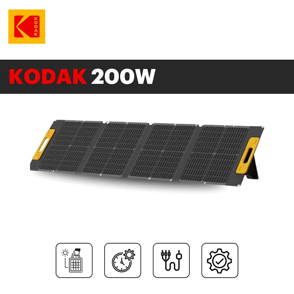 Kodak Station Électrique-Kit Station d'Énergie Portable S600 + Panneau Solaire 200W - Batterie 551Wh - Multiport&Prises - Pour Camping, Urgences