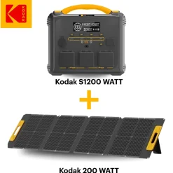 Kodak Station Électrique-Kit Station d'Énergie Portable S600 + Panneau Solaire 200W - Batterie 551Wh - Multiport&Prises - Pour Camping, Urgences