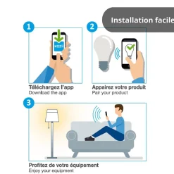 Kozii Commande De L'Éclairage-- Pack de 2 Ampoules LED connectées A60, culot E27, RVB avec télécommande connectée - KPACK2EE806GRVBCCT