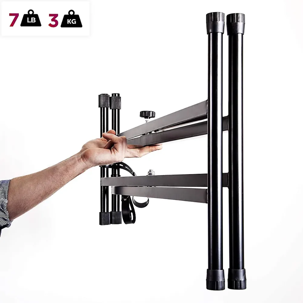 Duronic KS2B Support pour synthétiseur clavier Hauteur réglable de 33 à 98 cm Charge max 30 kg Vis et sangles de fixation