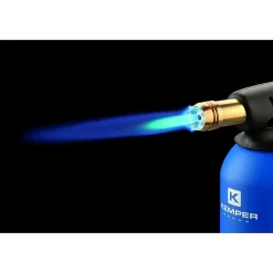 Kemper Lampe a souder Coque Acier Allumage piezo + 4 Cartouches de gaz 190gr STOP GAZ Perçables