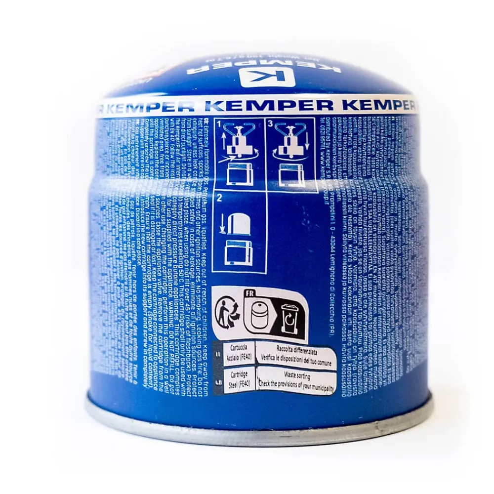 Kemper Lampe a souder Coque Acier Allumage piezo + 6 Cartouches de gaz 190gr STOP GAZ Perçables