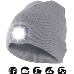 Velamp Lampe Frontale-Lampe de Poche - LIGHTHOUSE - Bonnet LED Rechargeable - 100 Lumen - 3 Modes - 20 m Portée