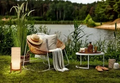 Näve Baladeuse-Lampe de table à accu MADITA H 48cm beige naturel LED intégrée intensité variable capteur tactile
