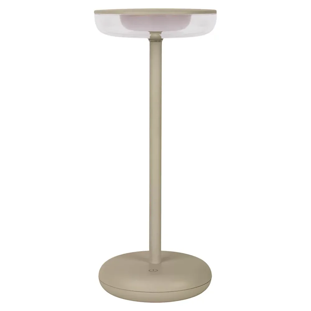 Näve Lampe de table à accu PASI intérieur extérieur métal plastique beige intensité variable tactile fonction mémoire hauteur 26cm