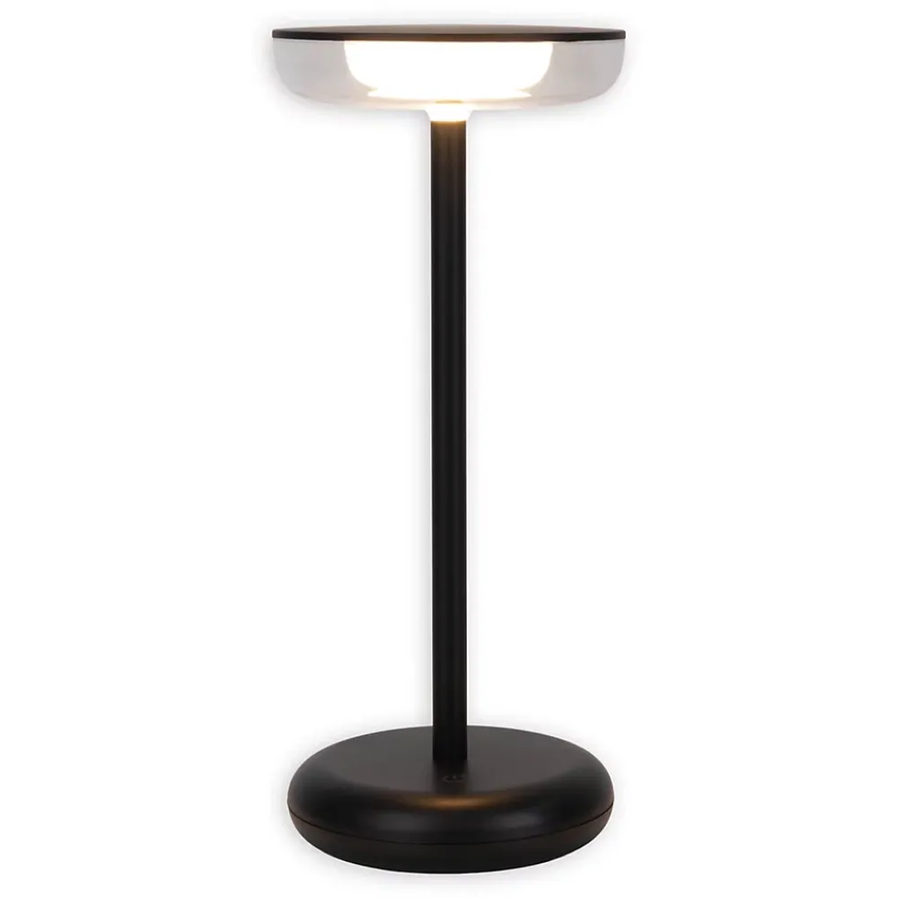 Näve Baladeuse-Lampe de table à accu PASI intérieur extérieur métal plastique noir intensité variable tactile fonction mémoire hauteur 26cm
