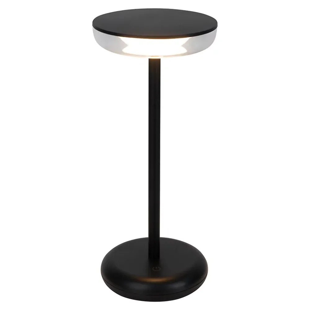 Näve Baladeuse-Lampe de table à accu PASI intérieur extérieur métal plastique noir intensité variable tactile fonction mémoire hauteur 26cm