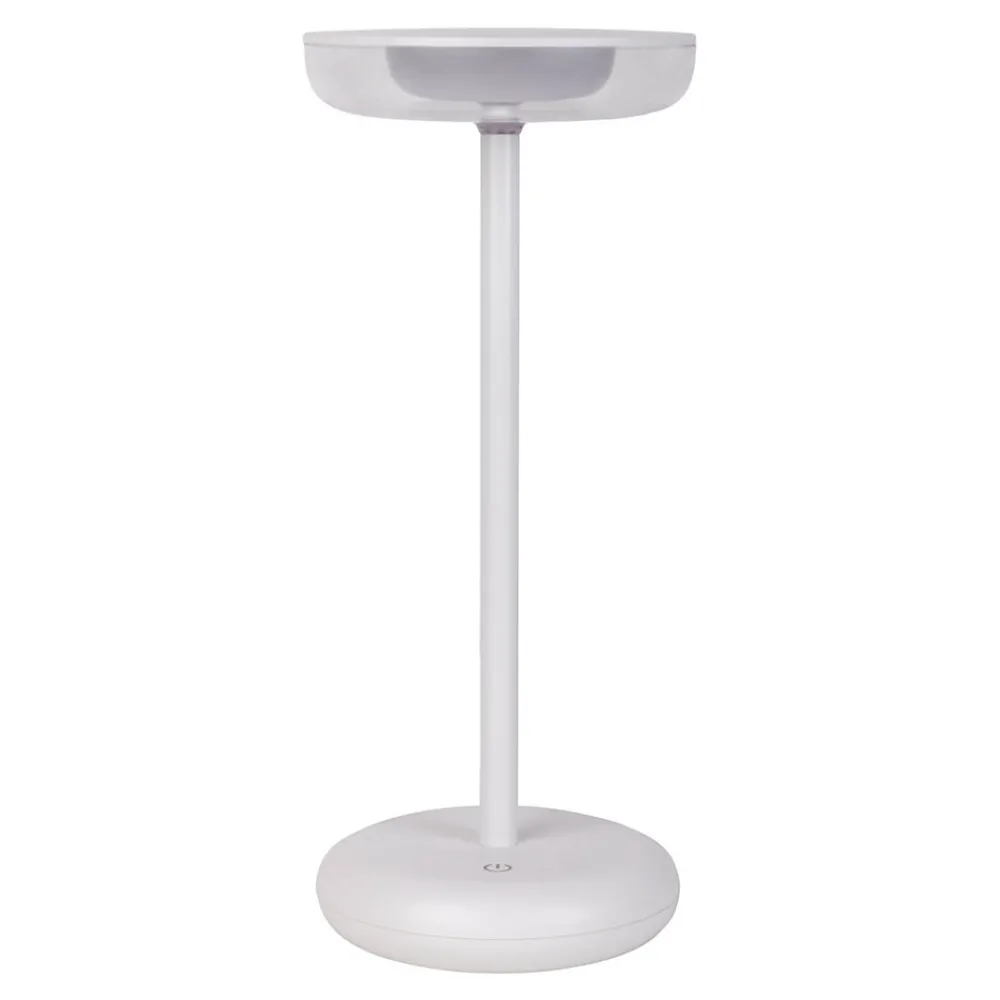 Näve Lampe de table à accu PASI intérieur extérieur métal plastique blanc intensité variable tactile fonction mémoire hauteur 26cm