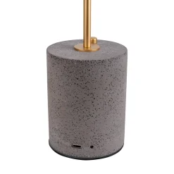 Näve Lampe de table à accu 'SETA' grise 30 cm de haut en métal et béton, avec LED fixe