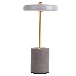 Näve Lampe de table à accu 'SETA' grise 30 cm de haut en métal et béton, avec LED fixe