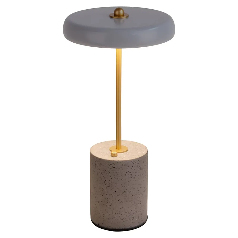 Näve Lampe de table à accu 'SETA' grise 30 cm de haut en métal et béton, avec LED fixe