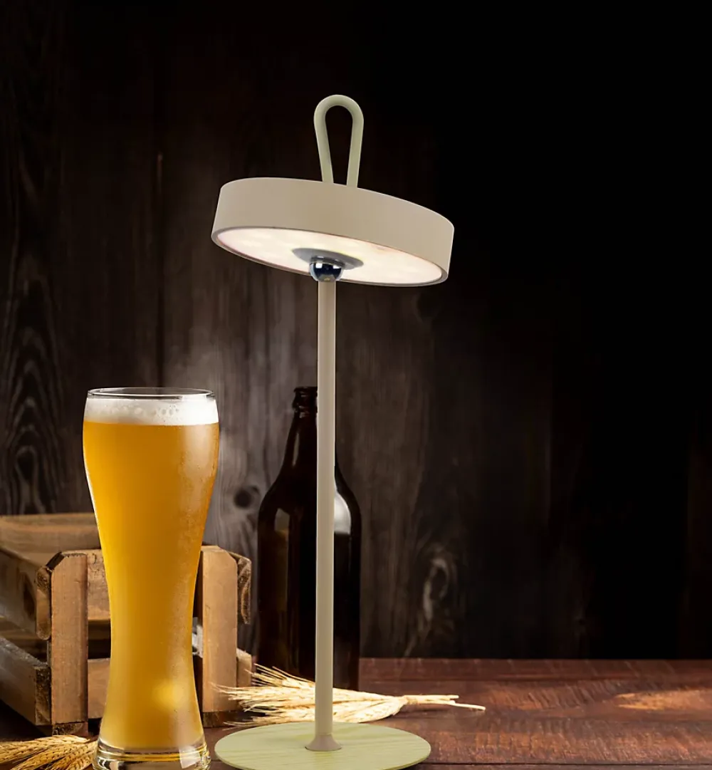 Näve Baladeuse-Lampe de table LED à accu magnétique pour l'extérieur et l'intérieur, en métal et plastique en givre , hauteur 36 cm