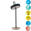 Näve Baladeuse-Lampe de table LED à accu magnétique pour l'extérieur et l'intérieur, en métal et plastique noir, hauteur 36 cm