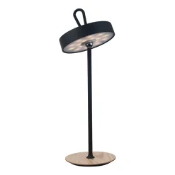 Näve Baladeuse-Lampe de table LED à accu magnétique pour l'extérieur et l'intérieur, en métal et plastique noir, hauteur 36 cm