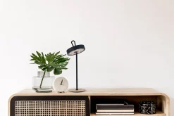 Näve Baladeuse-Lampe de table LED à accu magnétique pour l'extérieur et l'intérieur, en métal et plastique noir, hauteur 36 cm