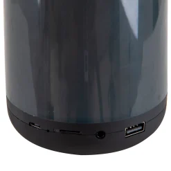 Näve Lampe de table LED avec haut-parleur BT 'FESTA' pour l'extérieur en plastique noir avec LED intégrées, hauteur 18 cm