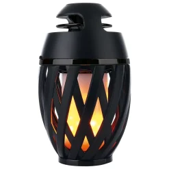 Näve Lampe de table LED 'Muna' avec haut-parleur Bluetooth pour l'extérieur, en plastique noir, avec LED intégrée, hauteur 16,5 cm