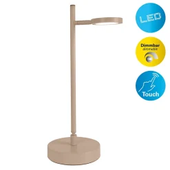 Näve Baladeuse-Lampe de table LED rechargeable LUPA 45cm aluminium Frosted Almonds plastique blanc LED variable capteur tactile hauteur 45cm