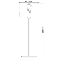 Näve Baladeuse-Lampe de table LED rechargeable magnétique 'ELLA' pour l'extérieur et l'intérieur, en métal et plastique gris, hauteur 35 cm
