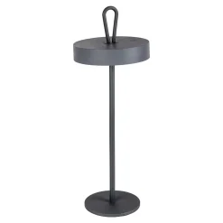 Näve Baladeuse-Lampe de table LED rechargeable magnétique 'ELLA' pour l'extérieur et l'intérieur, en métal et plastique gris, hauteur 35 cm