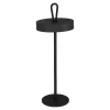 Näve Lampe de table LED rechargeable magnétique 'ELLA' pour l'extérieur et l'intérieur, en métal et plastique noir, hauteur 35 cm