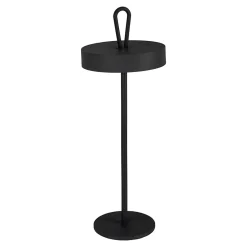 Näve Lampe de table LED rechargeable magnétique 'ELLA' pour l'extérieur et l'intérieur, en métal et plastique noir, hauteur 35 cm