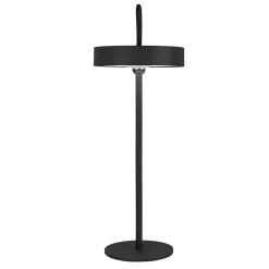 Näve Lampe de table LED rechargeable magnétique 'ELLA' pour l'extérieur et l'intérieur, en métal et plastique noir, hauteur 35 cm
