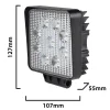 Stak Lampe de travail carrée 12/24 V, 27 W et 1 800 lumens, IP67. Noir
