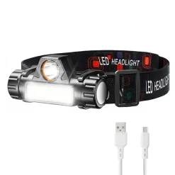 Fishtec Lampe Frontale Torche Détachable Recharge USB Boîtier Orientable