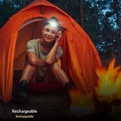 Fishtec Lampe Frontale Torche Détachable Recharge USB Boîtier Orientable