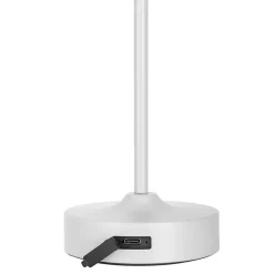 Näve Baladeuse-Lampe LED à accu/de table 'PINA' 30 cm de haut, en métal (blanc) et verre (blanc), LEDs intégrés, blanc chaud