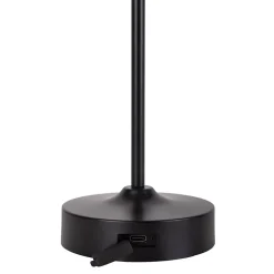 Näve Baladeuse-Lampe LED à accu/de table 'PINA' 30 cm de haut, en métal (noir) et verre (blanc), LEDs intégrés, blanc chaud