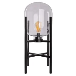 Näve Lampe LED sur socle 'LORA' hauteur 58 cm, en métal et verre, en métal noir et verre clair, pour l'intérieur et l'extérieur