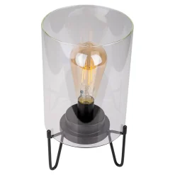 Näve Lampe à piles 'LONNA' lampe de table pour l'extérieur, métal et verre, en noir, hauteur 28,5 cm