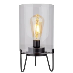 Näve Lampe à piles 'LONNA' lampe de table pour l'extérieur, métal et verre, en noir, hauteur 28,5 cm